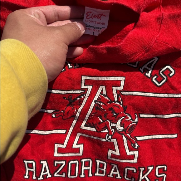 Vintage Arkansas Razorbacks Graphic College Sweater by Flert Sportswear - Picture 3 of 3